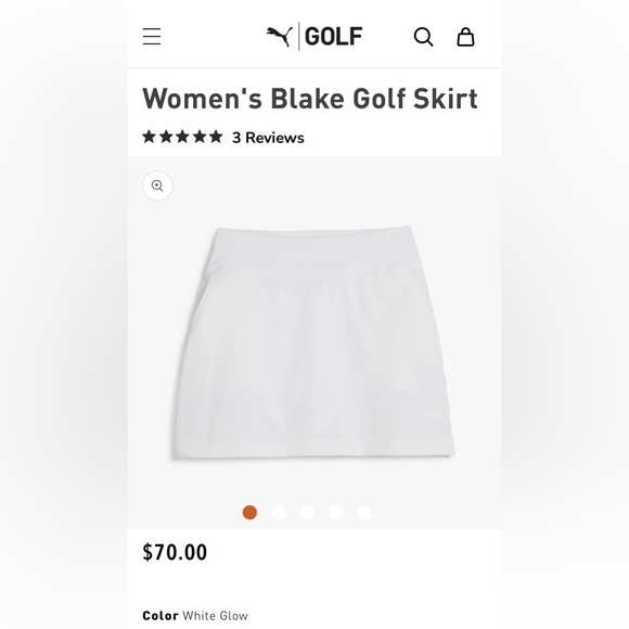 PUMA Women's Blake White Golf Skirt - Picture 6 of 12